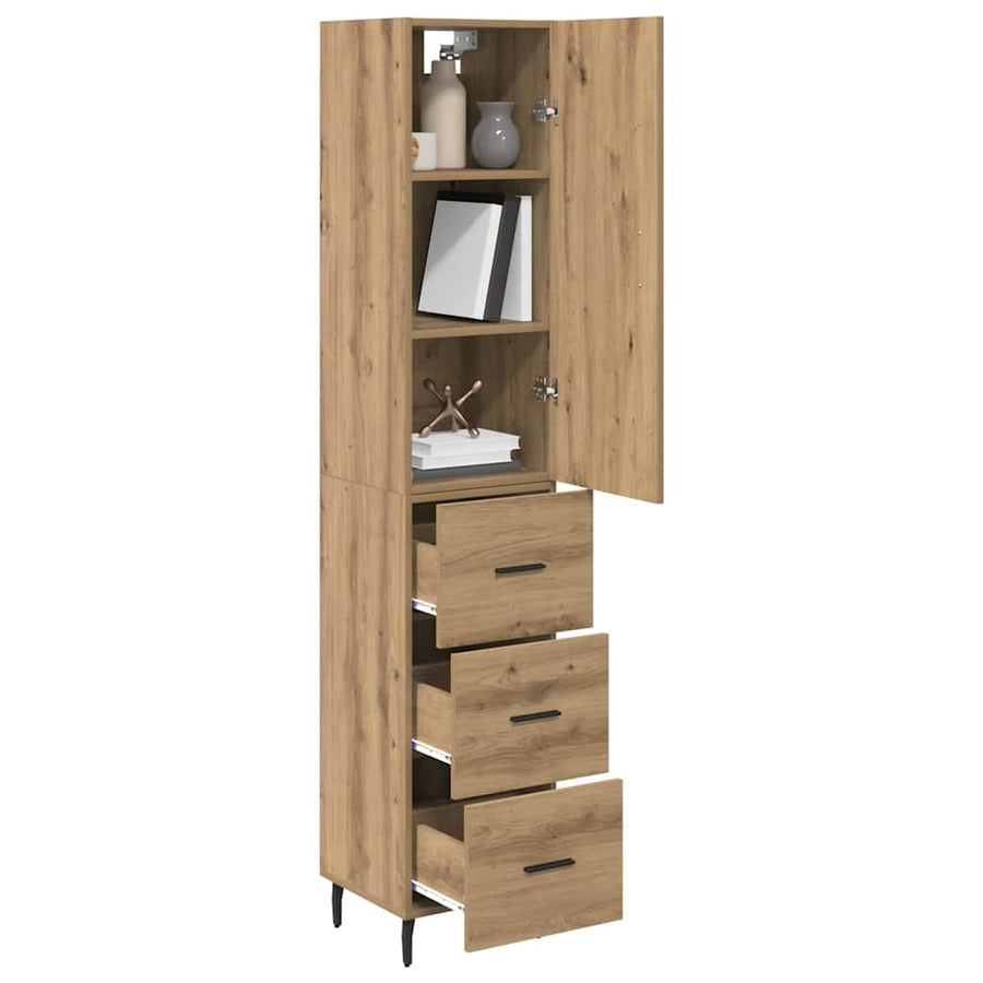 Highboard Artisan Eiken 34,5 x 34 x 180 cm Bewerkt hout
