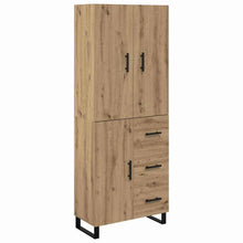 Hoge kast met lade 2 pcs Artisan Eiken Geengineerd Hout en Glas