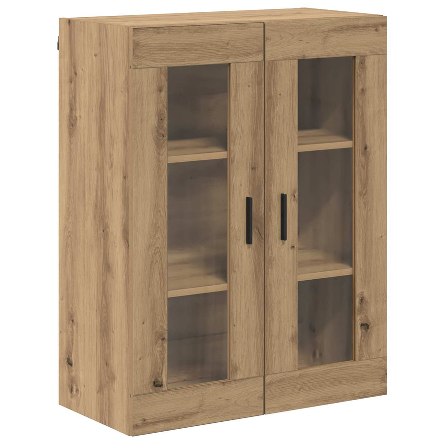 Hoge kast met lade 2 pcs Artisan Eiken Geengineerd Hout en Glas