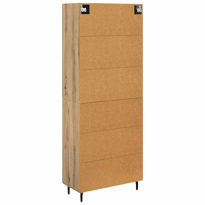 Hoge kast met lade 2 pcs Artisan Eiken Geengineerd Hout en Glas