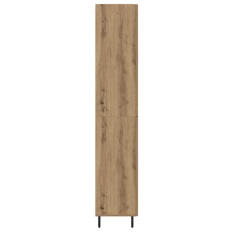 Hoge kast met lade 2 pcs Artisan Eiken Geengineerd Hout en Glas