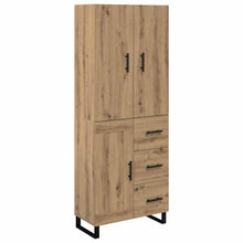 Hoge kast met lade 2 pcs Artisan Eiken Geengineerd Hout en Glas