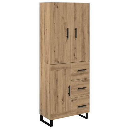 Hoge kast met lade 2 pcs Artisan Eiken Geengineerd Hout en Glas