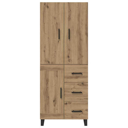 Hoge kast met lade 2 pcs Artisan Eiken Geengineerd Hout en Glas