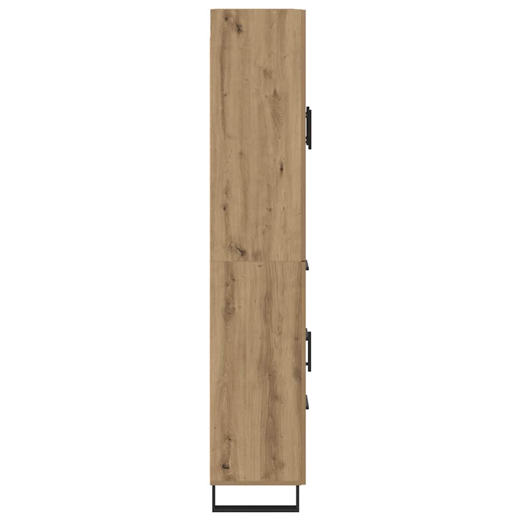 Hoge kast met lade 2 pcs Artisan Eiken Geengineerd Hout en Glas