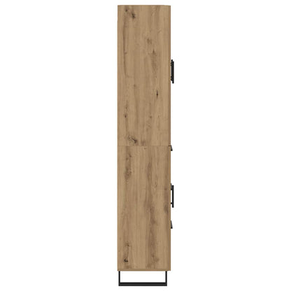Hoge kast met lade 2 pcs Artisan Eiken Geengineerd Hout en Glas