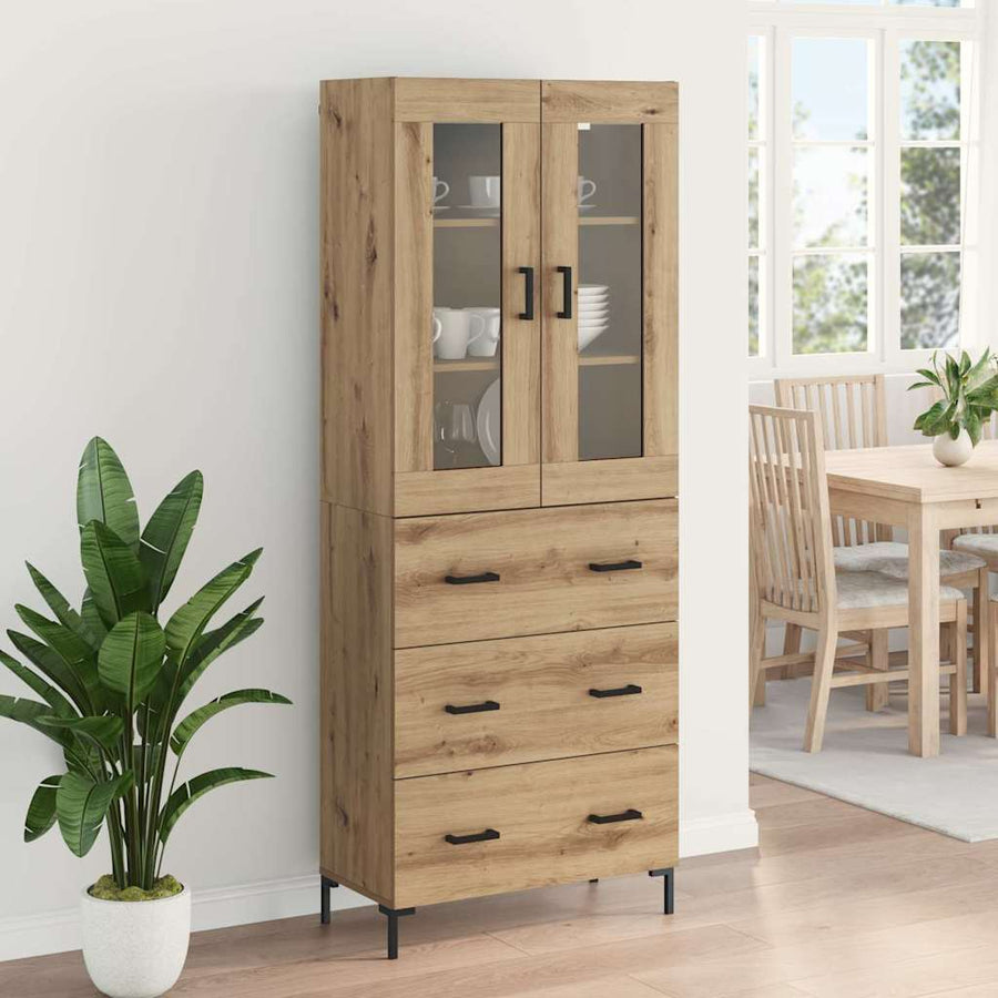 Hoge kast 2 pcs Artisan Eiken 69,5 x 34 x 180 cm Bewerkt hout