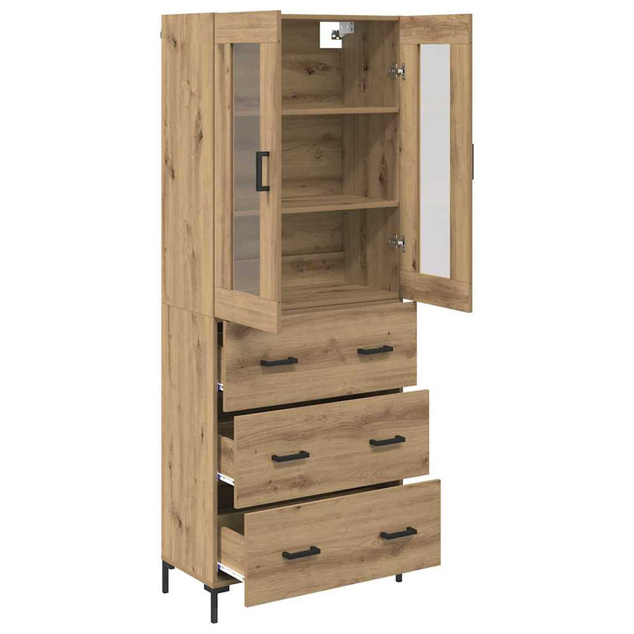 Hoge kast 2 pcs Artisan Eiken 69,5 x 34 x 180 cm Bewerkt hout