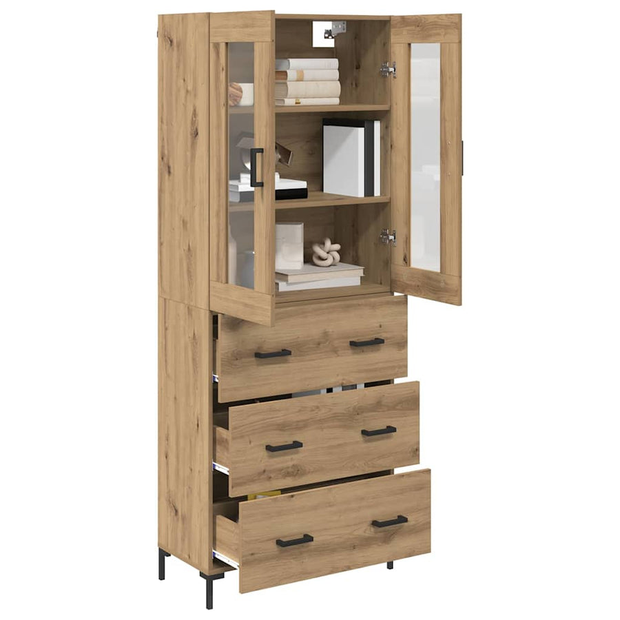 Hoge kast 2 pcs Artisan Eiken 69,5 x 34 x 180 cm Bewerkt hout