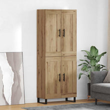 Hoge kast 2 pcs Artisan Eiken Geengineerd Hout en Glas