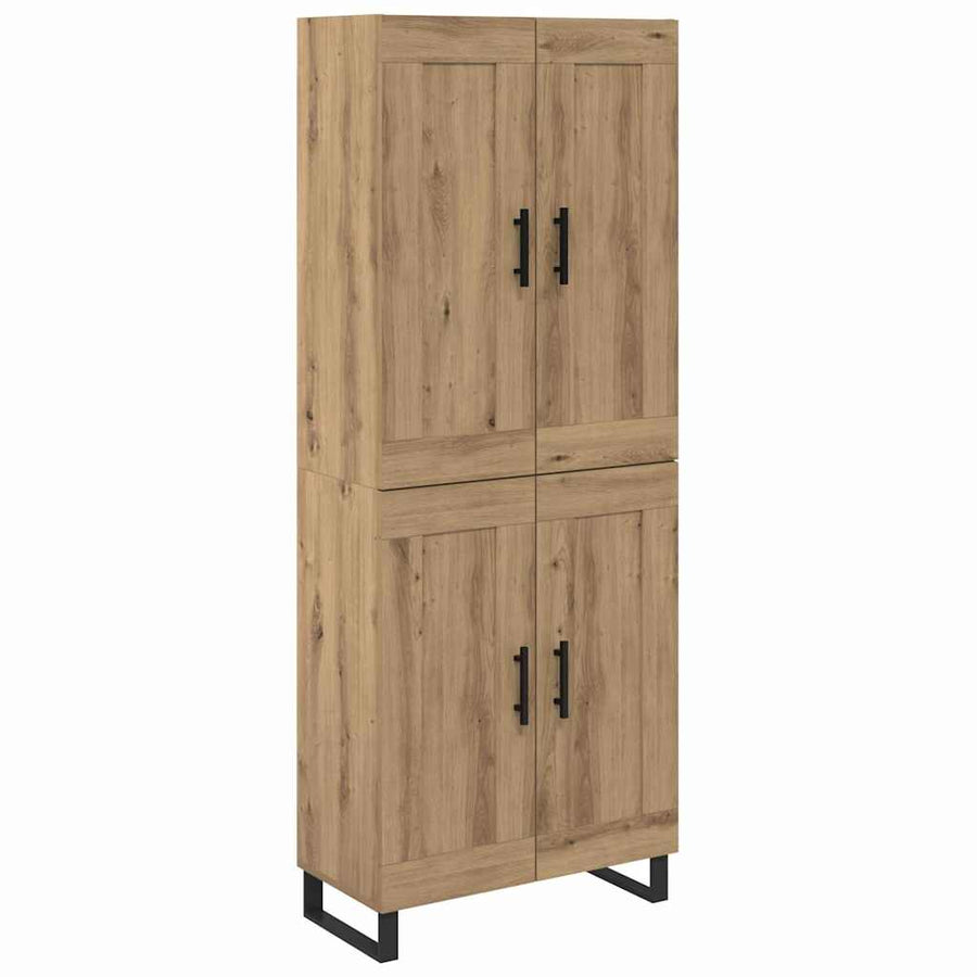 Hoge kast 2 pcs Artisan Eiken Geengineerd Hout en Glas