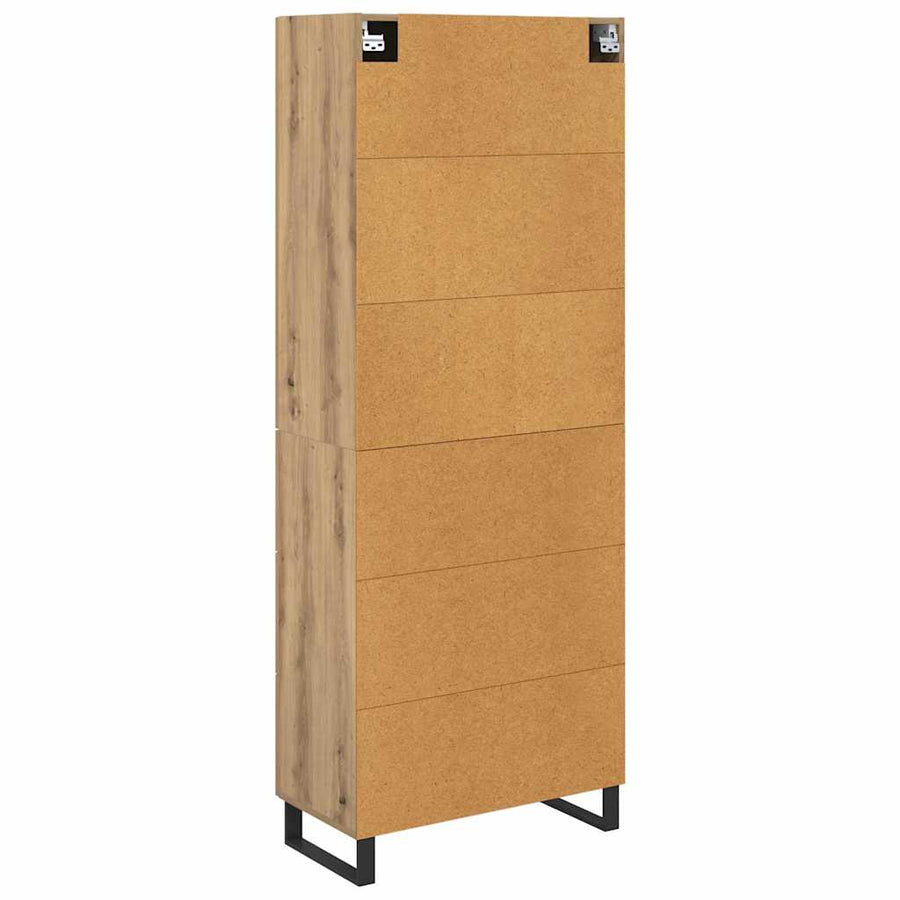 Hoge kast 2 pcs Artisan Eiken Geengineerd Hout en Glas