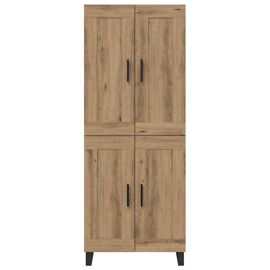 Hoge kast 2 pcs Artisan Eiken Geengineerd Hout en Glas