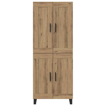 Hoge kast 2 pcs Artisan Eiken Geengineerd Hout en Glas