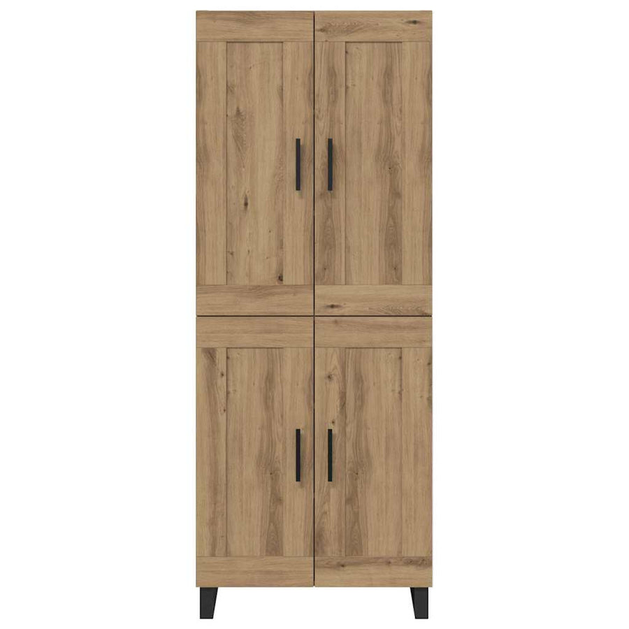 Hoge kast 2 pcs Artisan Eiken Geengineerd Hout en Glas