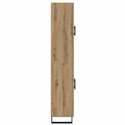 Hoge kast 2 pcs Artisan Eiken Geengineerd Hout en Glas