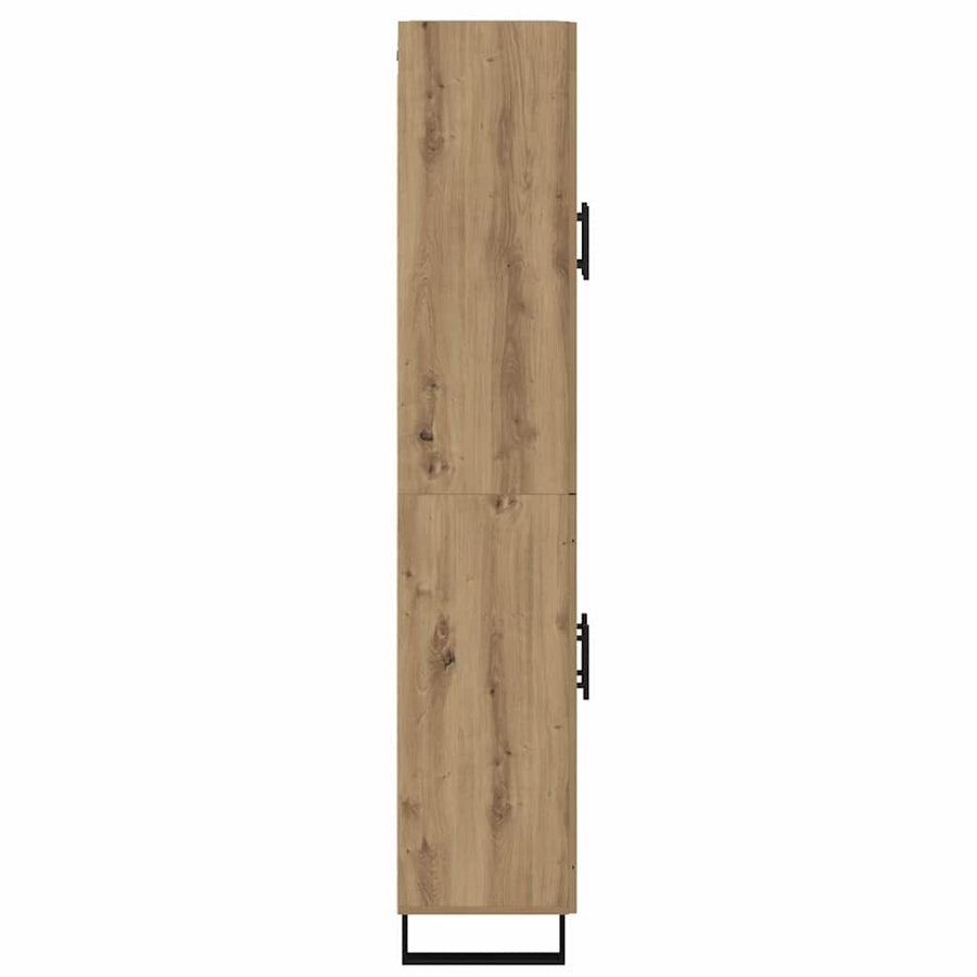 Hoge kast 2 pcs Artisan Eiken Geengineerd Hout en Glas