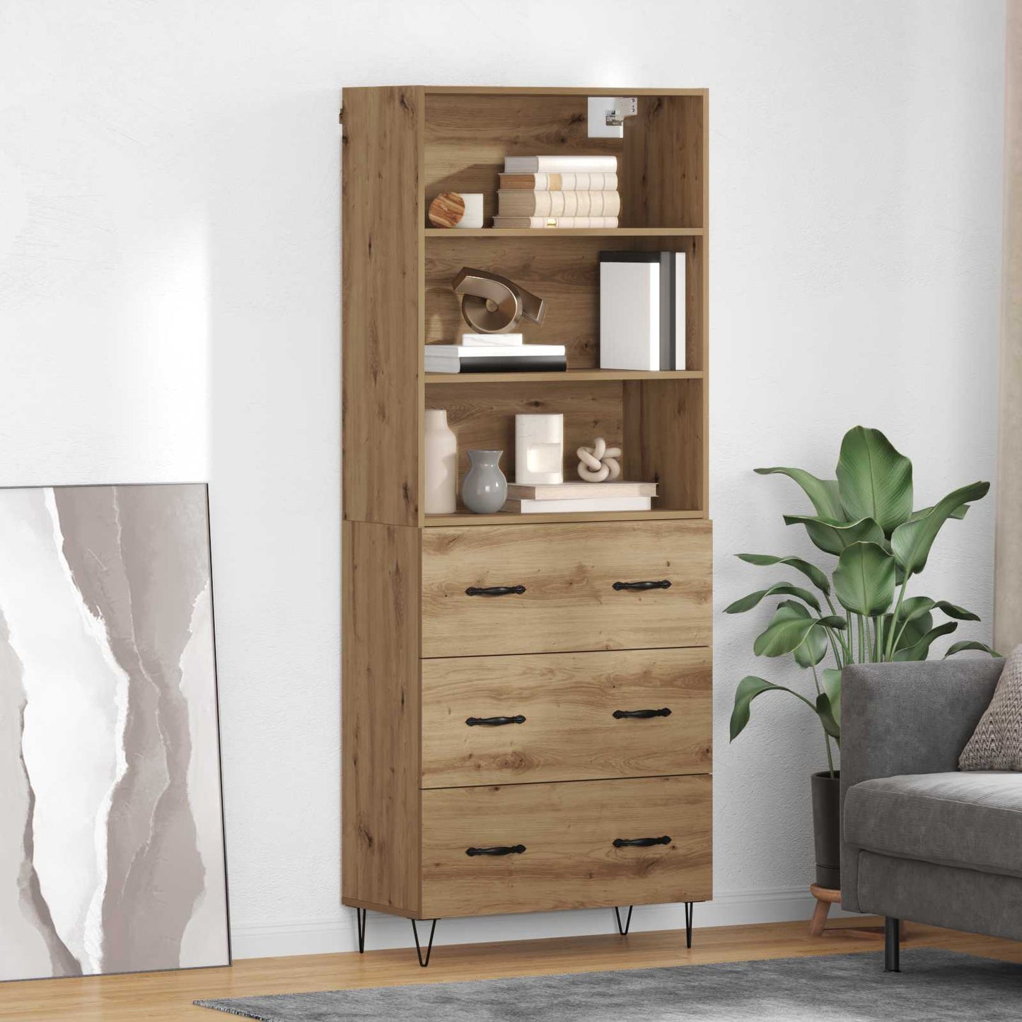 Hoge kast Artisan Eiken 69,5 x 32,5 x 180 cm Bewerkt hout