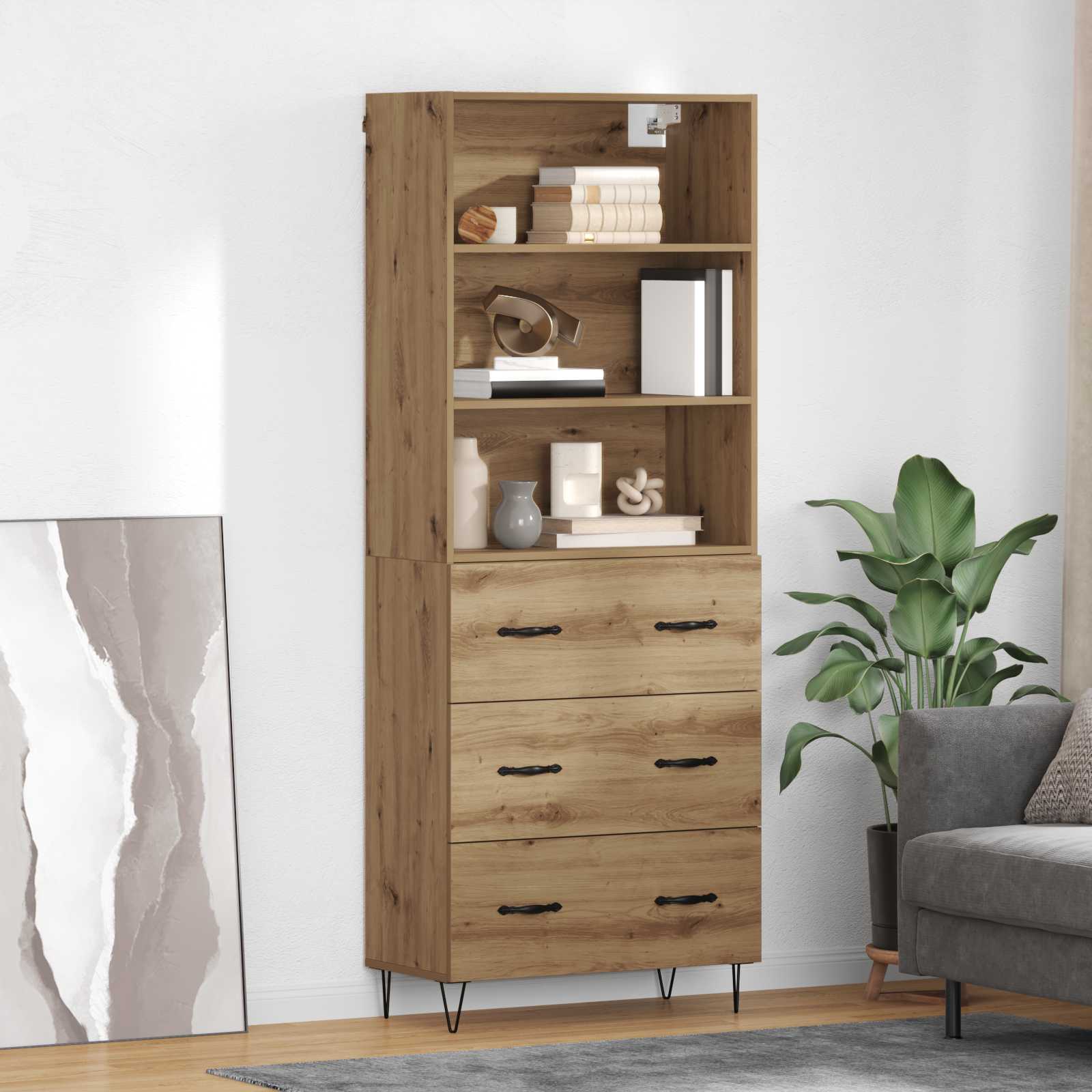 Hoge kast Artisan Eiken 69,5 x 32,5 x 180 cm Bewerkt hout
