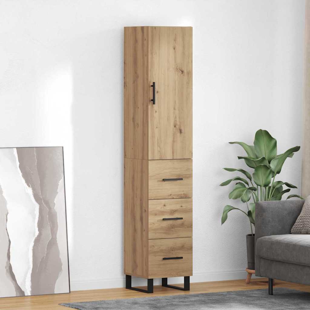 Highboard Artisan Eiken 34,5 x 34 x 180 cm Bewerkt hout