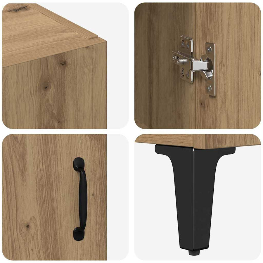 Highboard Artisan Eiken 69,5 x 34 x 180 cm Bewerkt hout