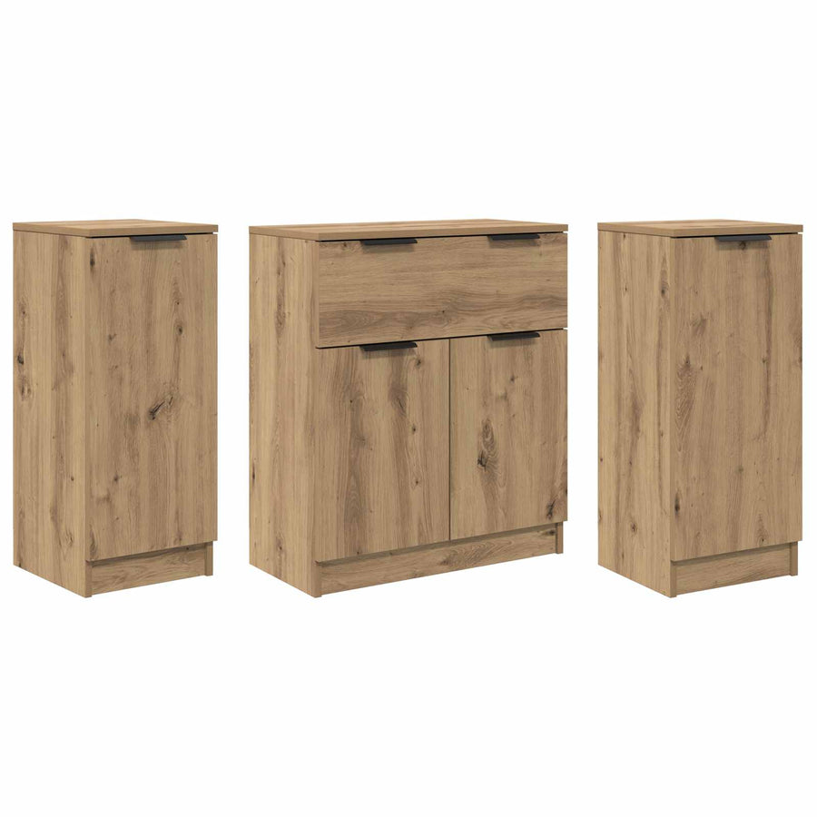 Dressoir met lade 3 pcs Artisan Eiken Bewerkt hout