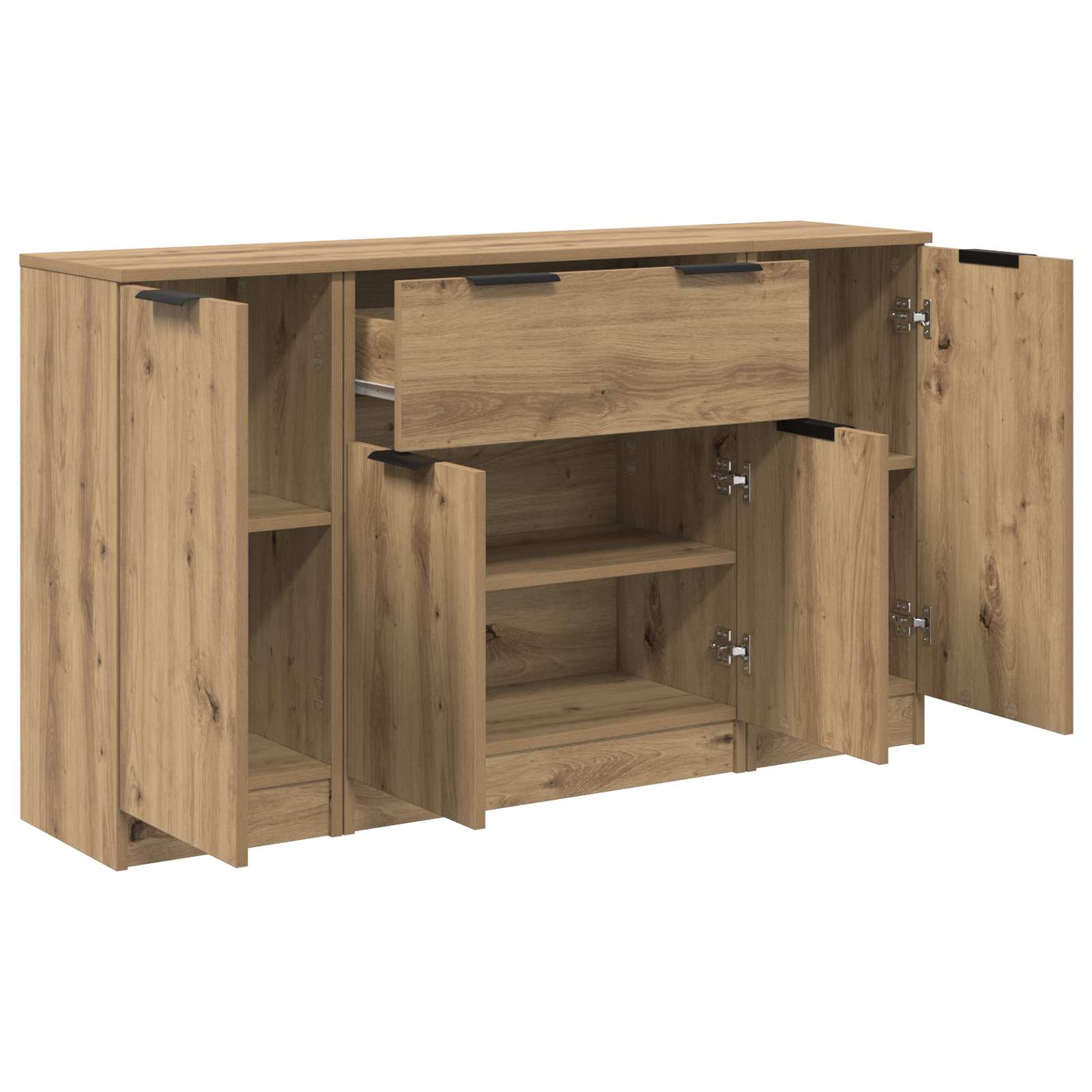 Dressoir met lade 3 pcs Artisan Eiken Bewerkt hout