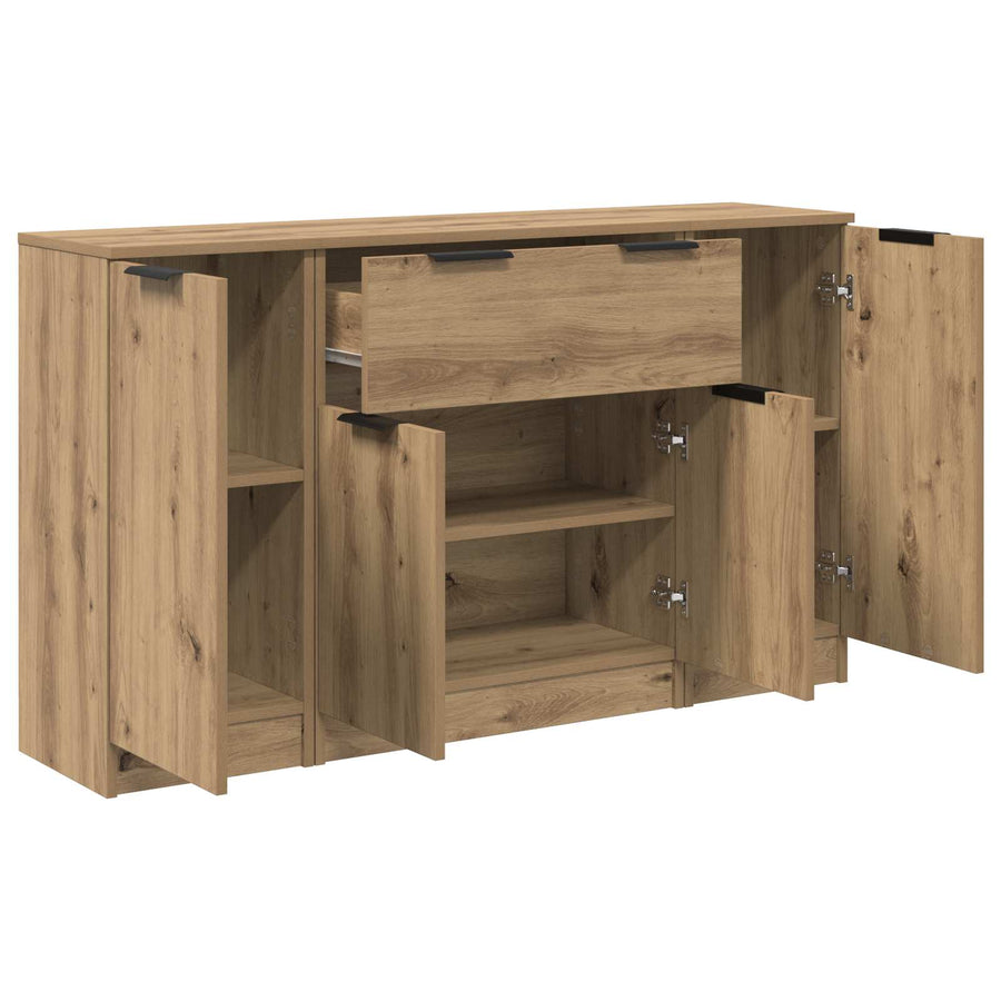 Dressoir met lade 3 pcs Artisan Eiken Bewerkt hout