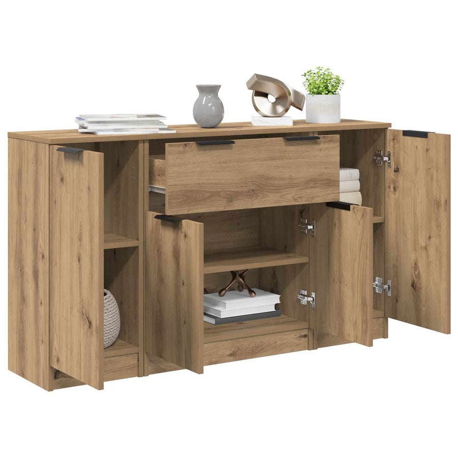 Dressoir met lade 3 pcs Artisan Eiken Bewerkt hout