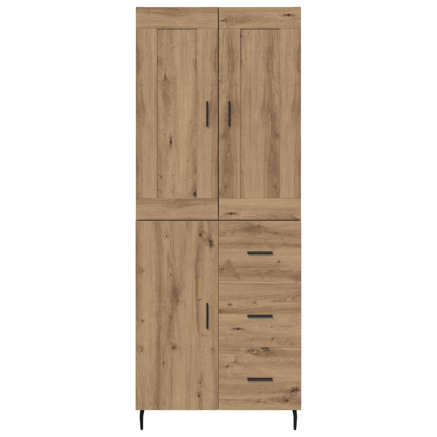 Hoge kast met lade 2 pcs Artisan Eiken Bewerkt hout