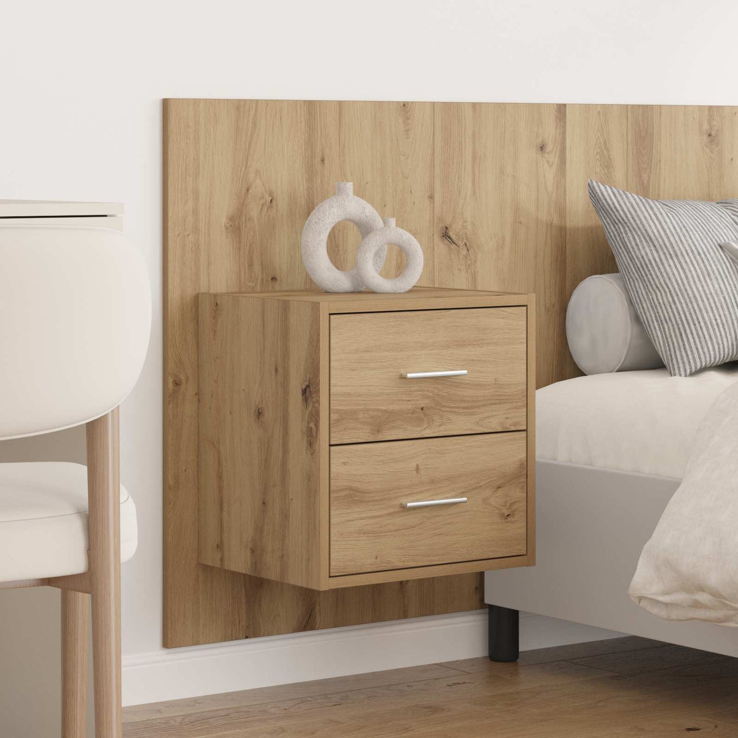 Hoofdbord Met Kast met lade 3 pcs Artisan Eiken Bewerkt hout