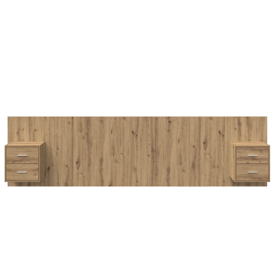 Hoofdbord Met Kast met lade 3 pcs Artisan Eiken Bewerkt hout