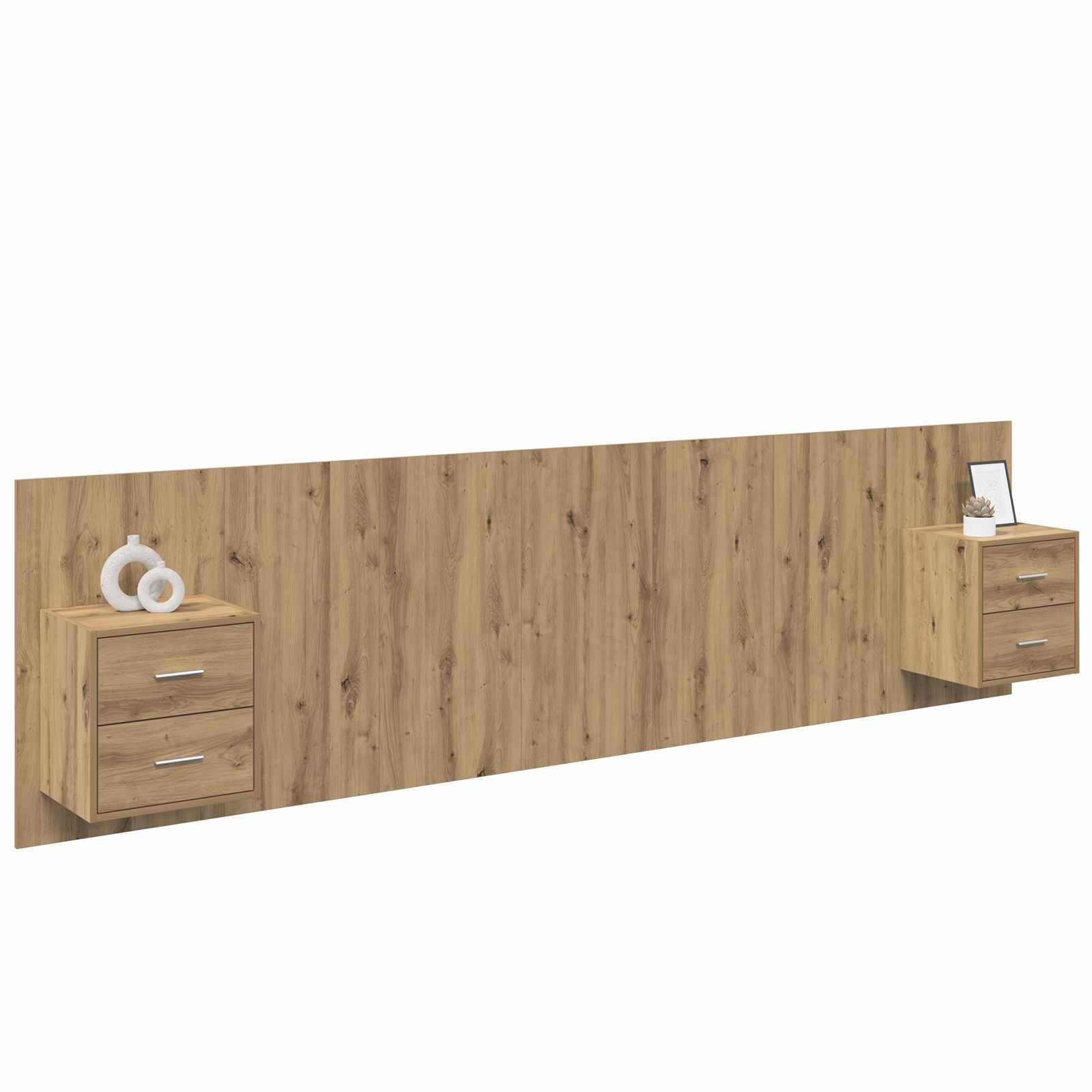 Hoofdbord Met Kast met lade 3 pcs Artisan Eiken Bewerkt hout