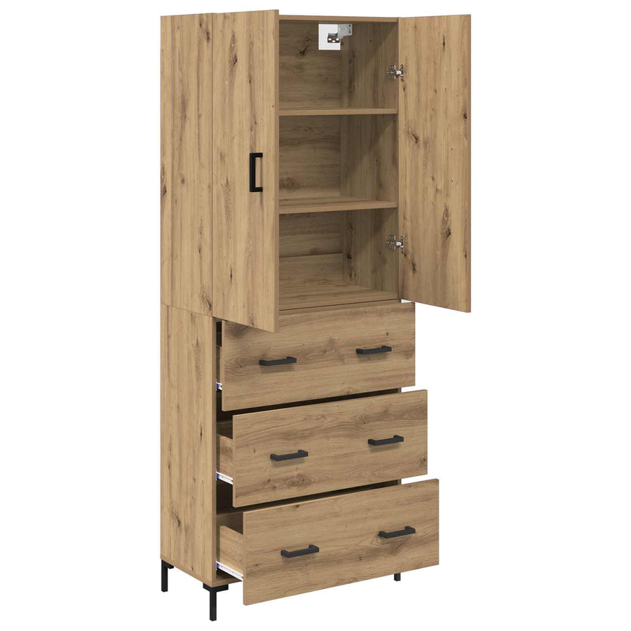 Highboard Artisan Eiken 69,5 x 34 x 180 cm Bewerkt hout