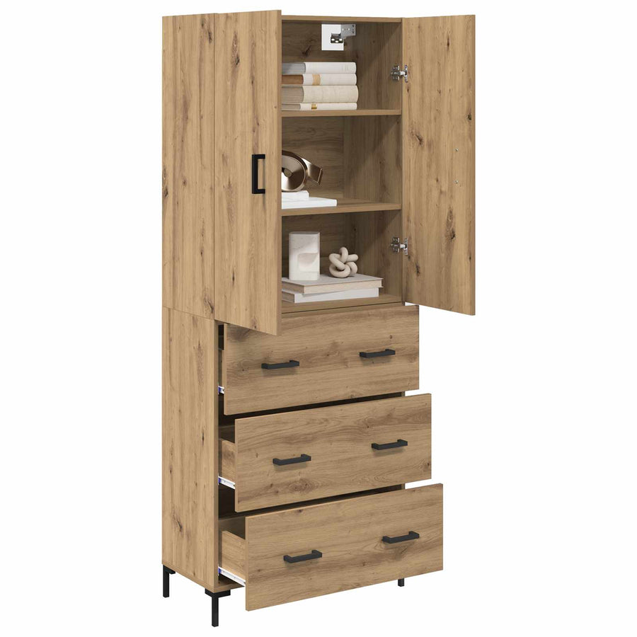 Highboard Artisan Eiken 69,5 x 34 x 180 cm Bewerkt hout