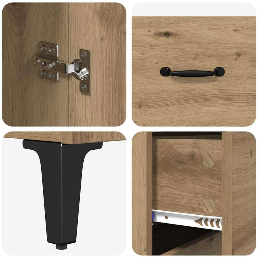 Hoge kast Artisan Eiken 69,5 x 34 x 180 cm Bewerkt hout