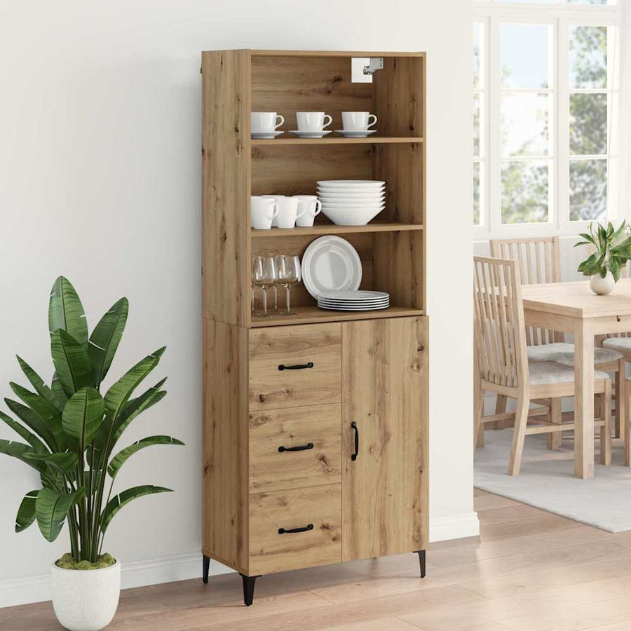 Hoge kast Artisan Eiken 69,5 x 34 x 180 cm Bewerkt hout
