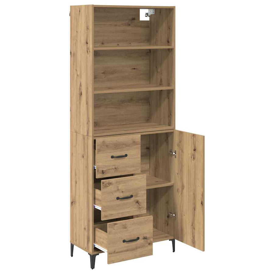 Hoge kast Artisan Eiken 69,5 x 34 x 180 cm Bewerkt hout