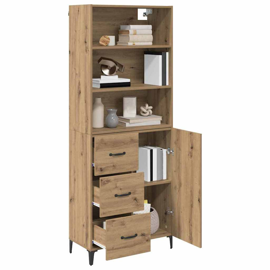 Hoge kast Artisan Eiken 69,5 x 34 x 180 cm Bewerkt hout