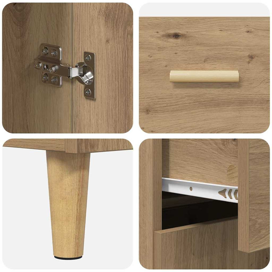 Hoge kast Artisan Eiken 69,5 x 32,5 x 180 cm Bewerkt hout