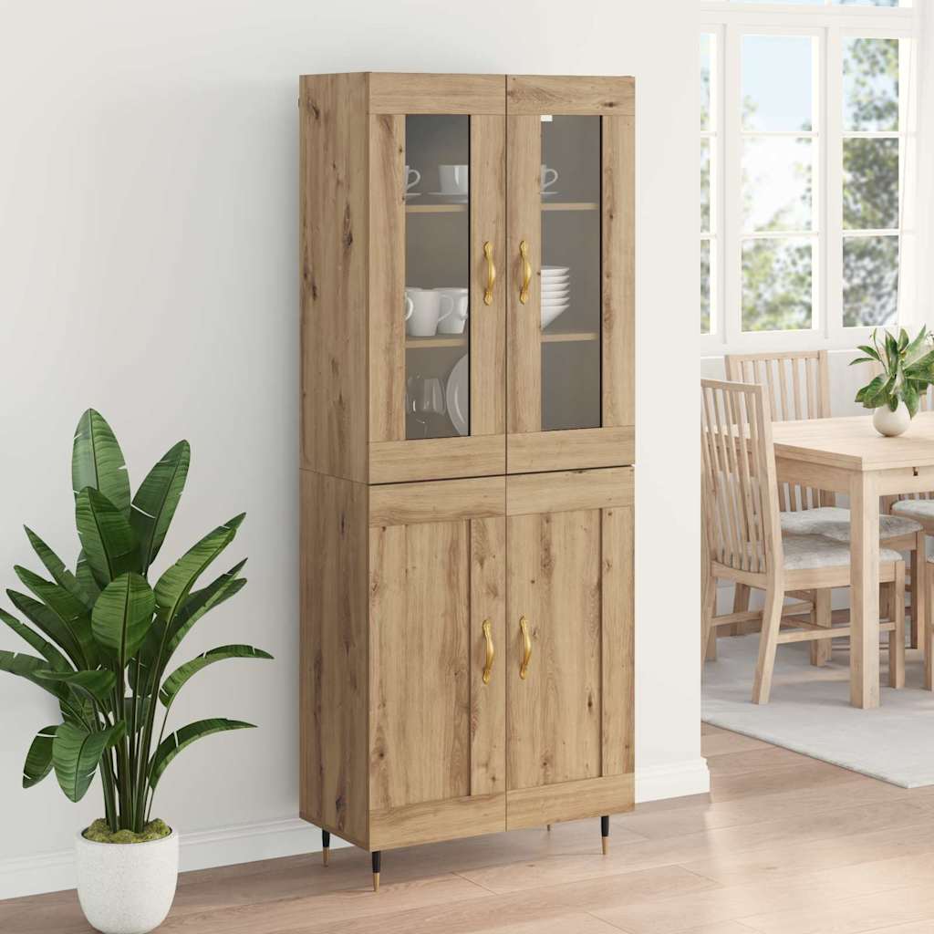 Hoge kast 2 pcs Artisan Eiken 69,5 x 34 x 180 cm Bewerkt hout