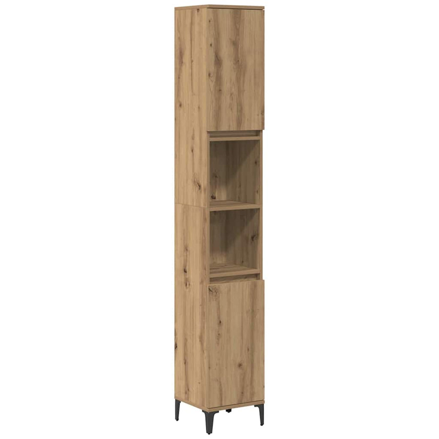 Badkamermeubelset met plank 3 pcs Artisan Eiken Bewerkt hout
