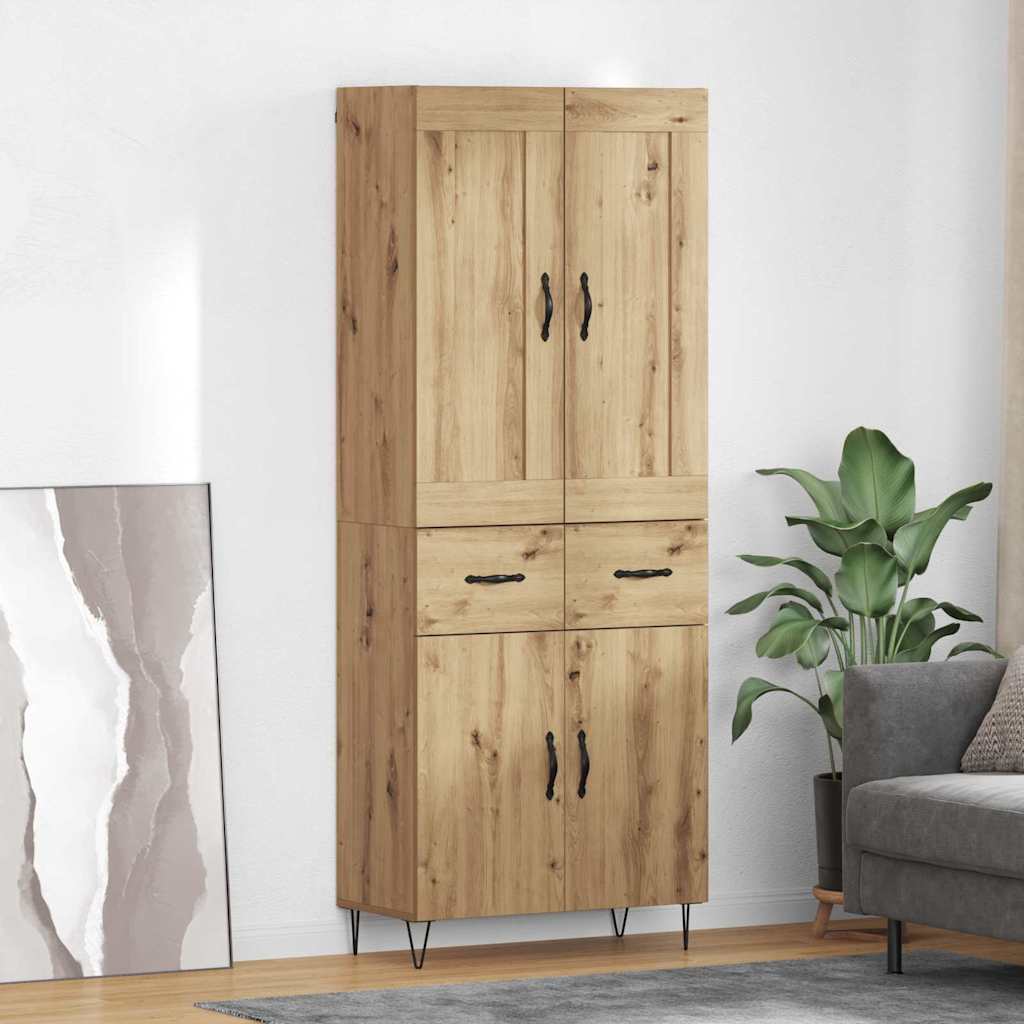 Highboard Artisan Eiken 69,5 x 34 x 180 cm Bewerkt hout