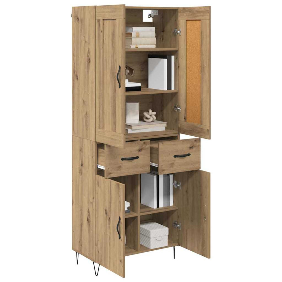 Highboard Artisan Eiken 69,5 x 34 x 180 cm Bewerkt hout