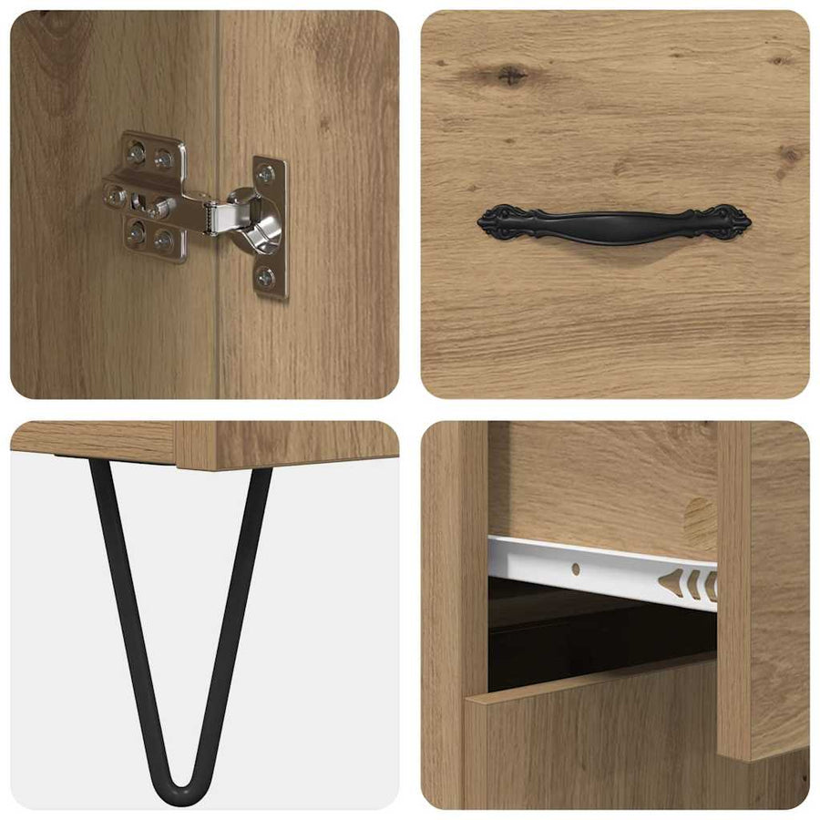 Hoge kast Artisan Eiken 69,5 x 32,5 x 180 cm Bewerkt hout