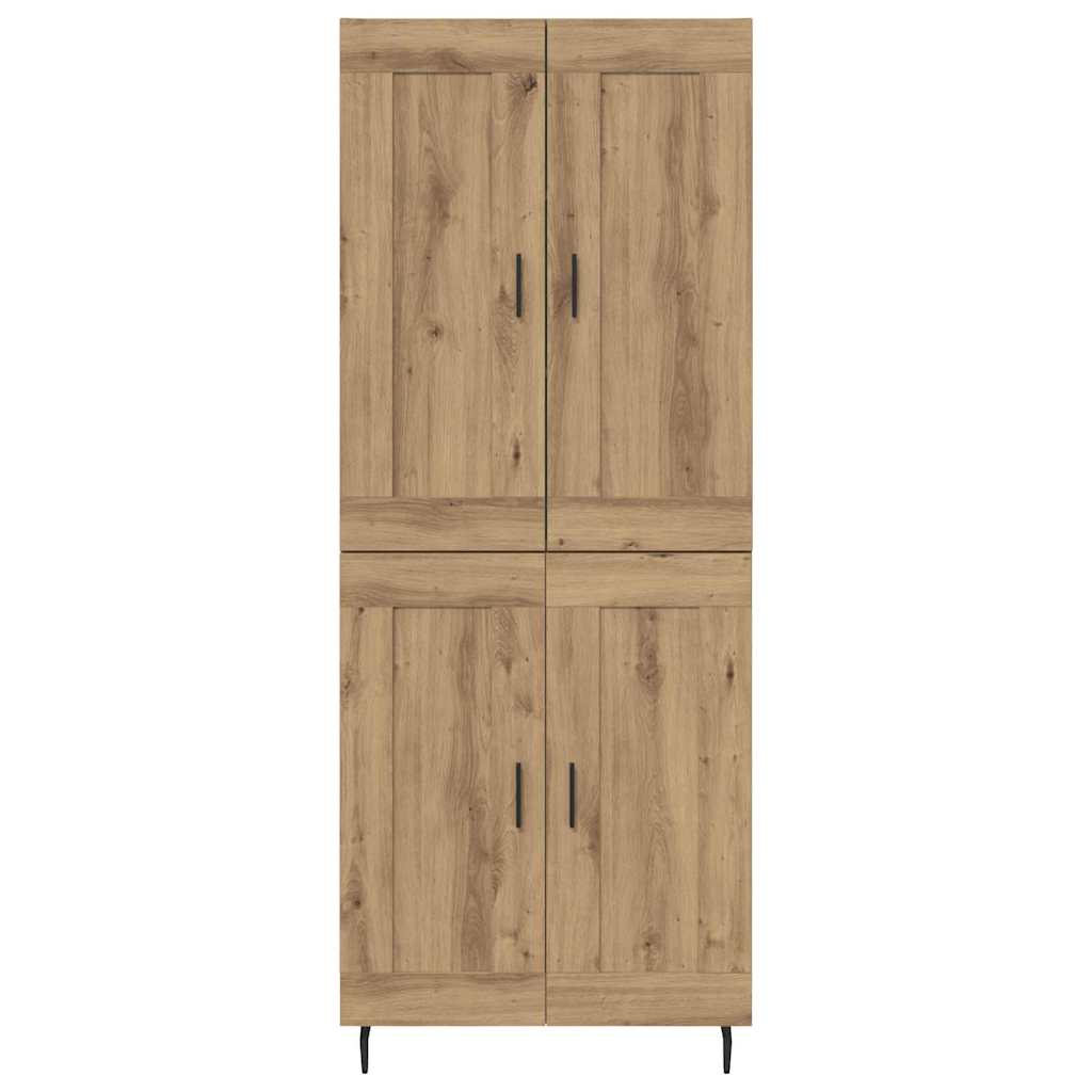 Hoge kast 2 pcs Artisan Eiken Geengineerd Hout en Glas