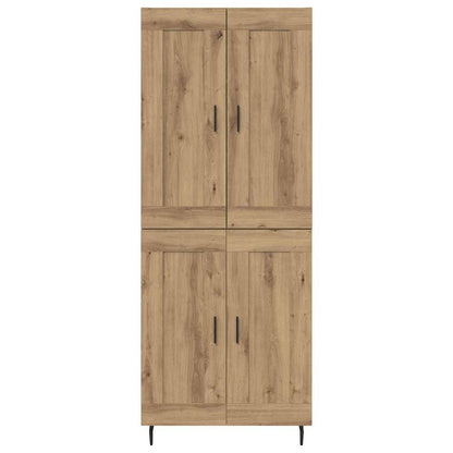 Hoge kast 2 pcs Artisan Eiken Geengineerd Hout en Glas