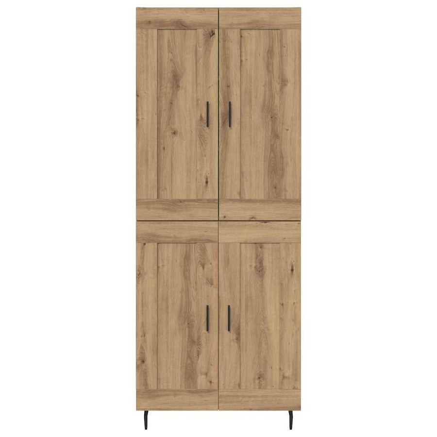 Hoge kast 2 pcs Artisan Eiken Geengineerd Hout en Glas