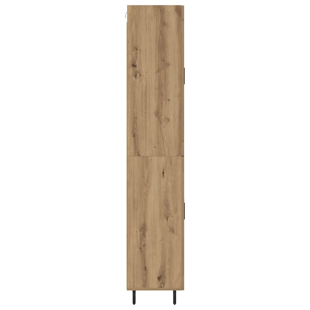 Hoge kast 2 pcs Artisan Eiken Geengineerd Hout en Glas