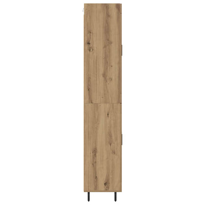Hoge kast 2 pcs Artisan Eiken Geengineerd Hout en Glas